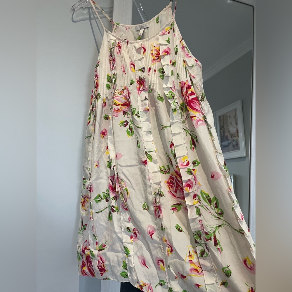 Size S 100% Silk Joir Floral Dress – Adjustable Straps